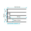 14341-E n 5 lices - Longueur 1.70 m
